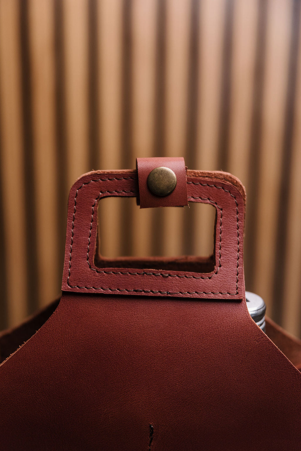 Double Leather Wine / Olive oil Bag
