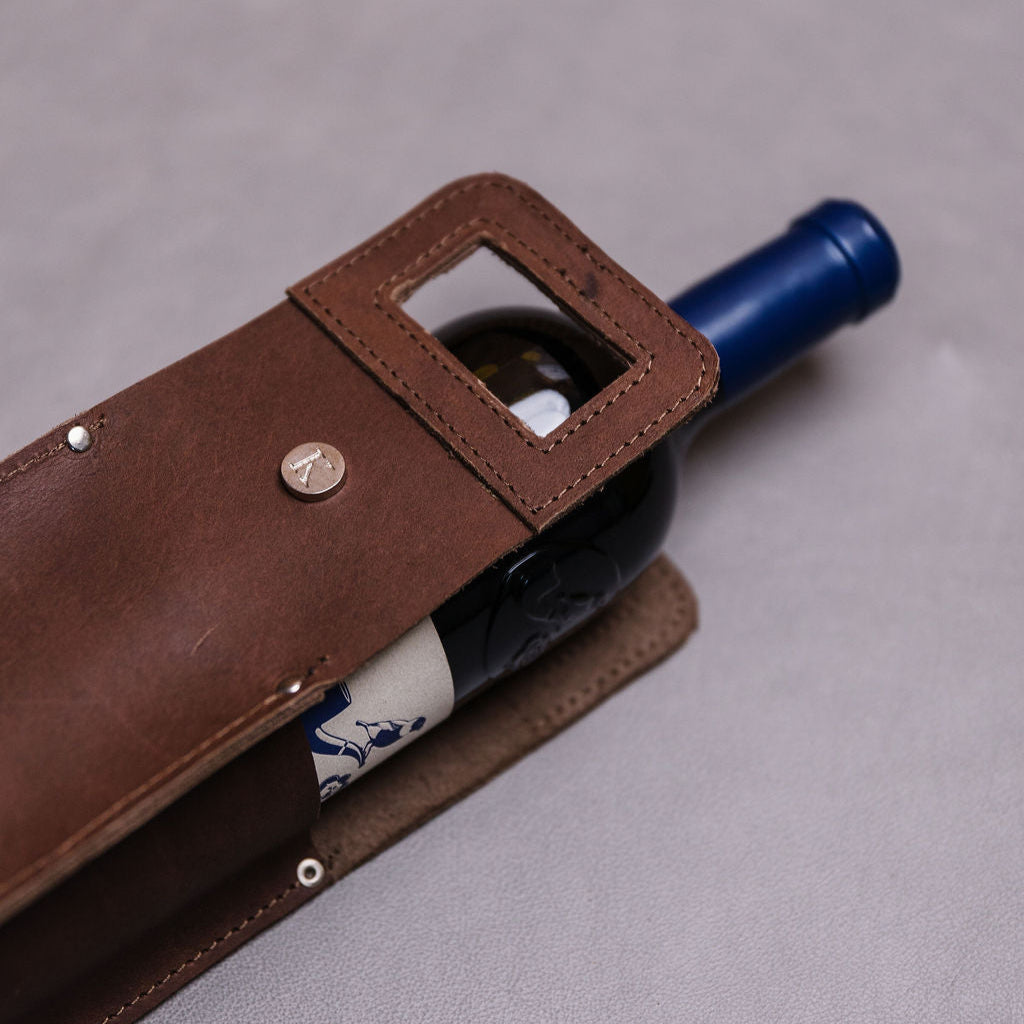 Wine bag leather/single