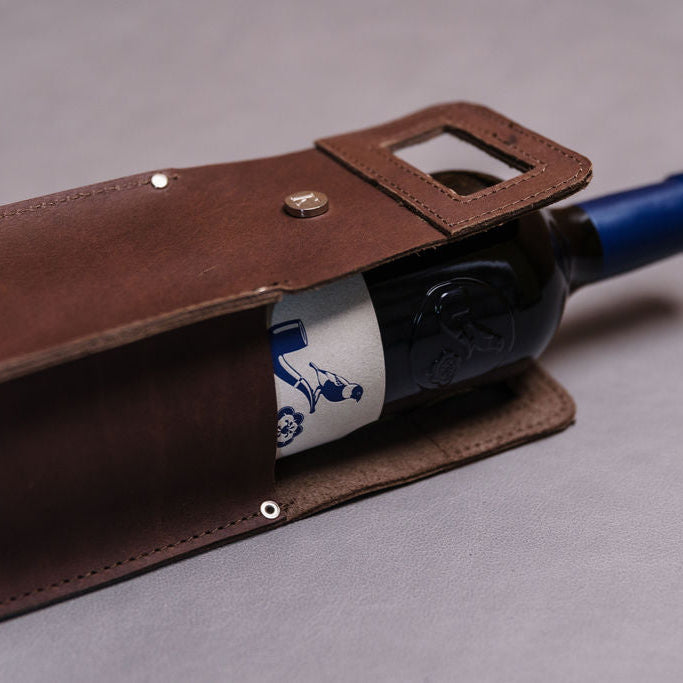 Wine bag leather/single