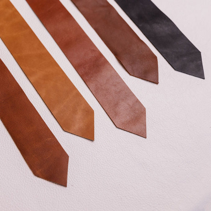thin leather tie