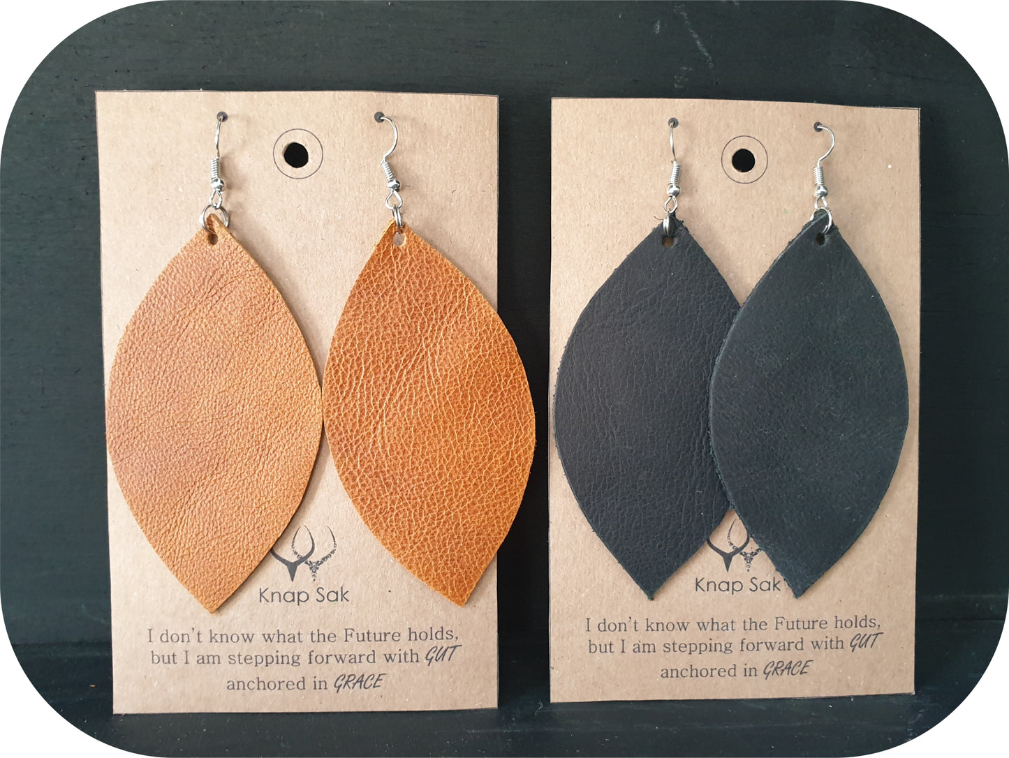 Leather Drop earring
