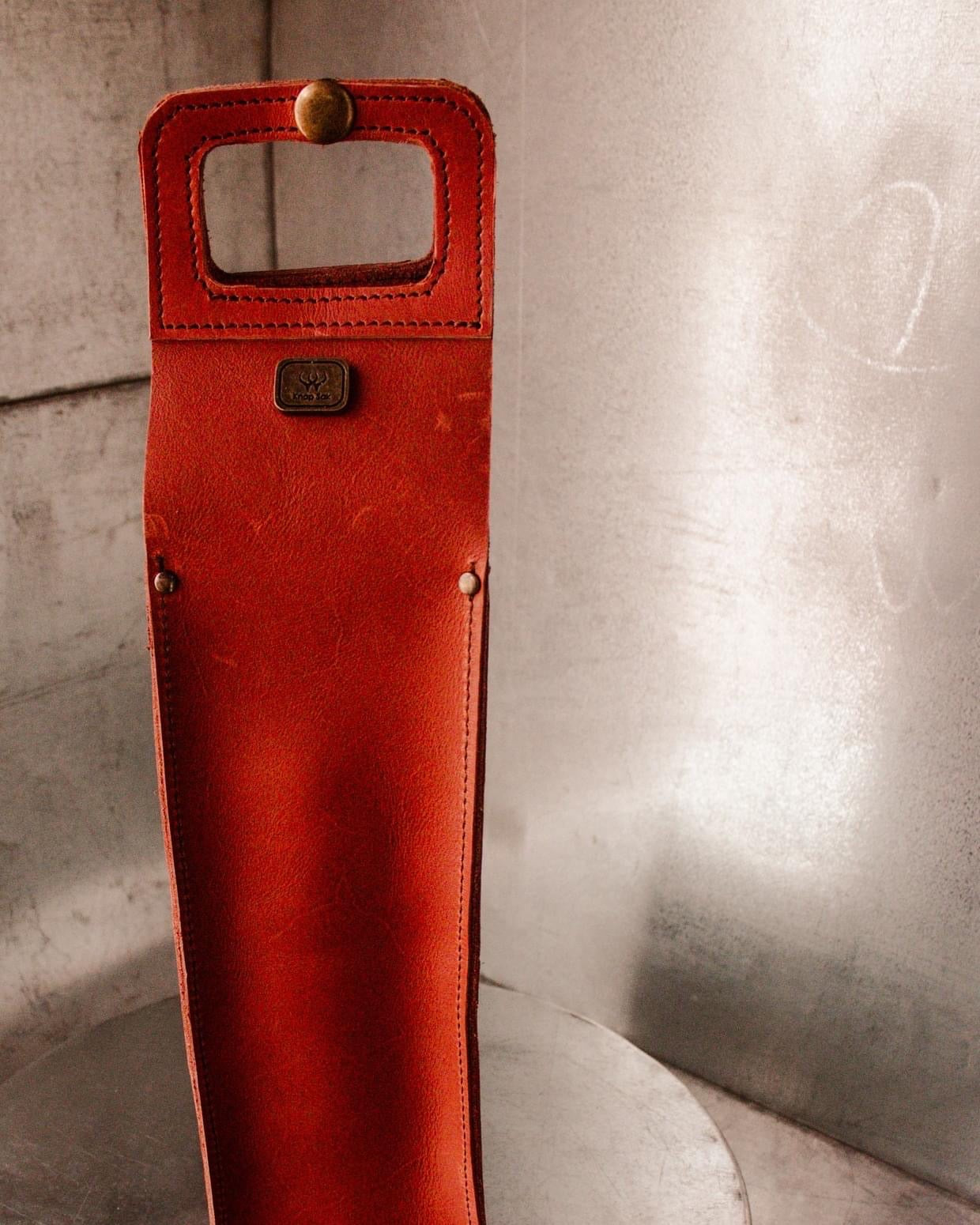 Wine bag leather/single