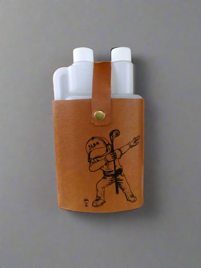 1L Squeezy Tot measure Bottle with leather cover