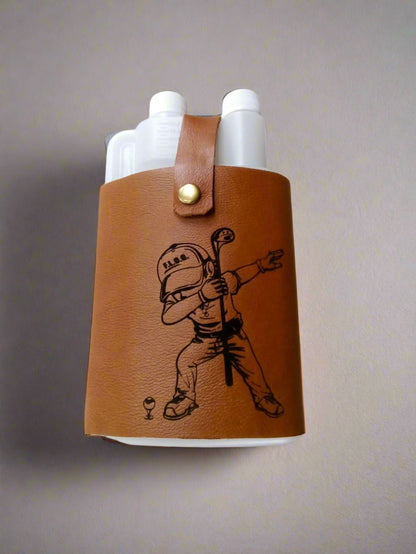 1L Squeezy Tot measure Bottle with leather cover