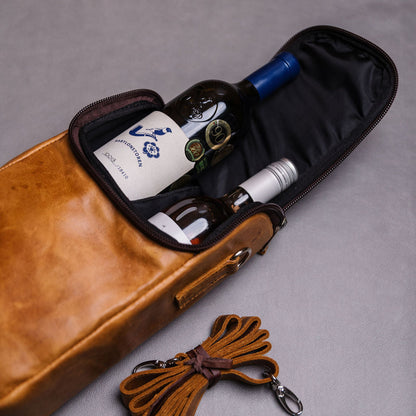 Luxury Leather Wine Cooler Bag