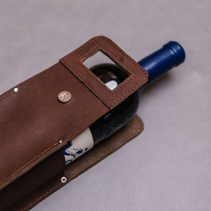 Wine bag leather single