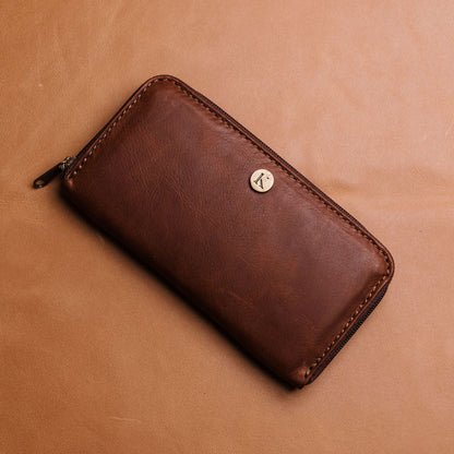 Ladies Zip Leather Wallet