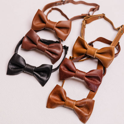 Leather Bow Tie Men