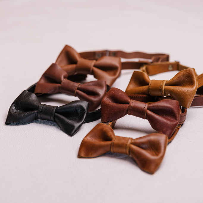 Leather Bow Tie Men