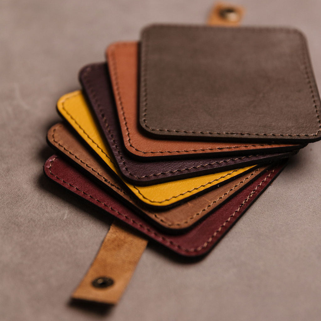 Leather coasters