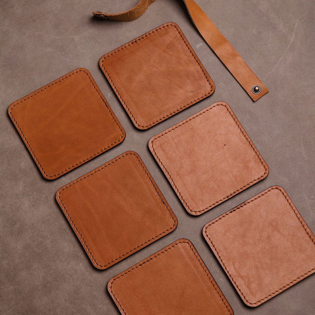Leather coasters – KNAP SAK (PTY)Ltd