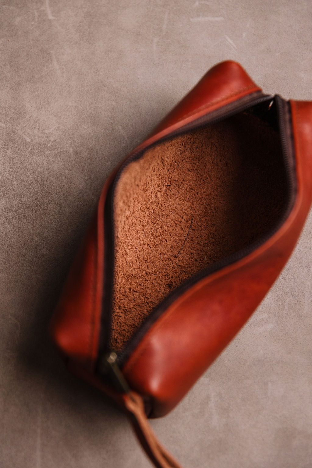 The Block Leather Pencil Bag – Minimal Zip Utility Pouch