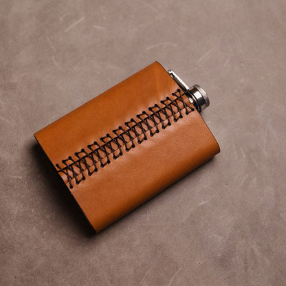 Hip Flask with Leather Cover