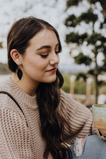 Leather Drop earring