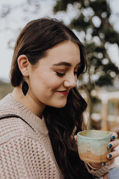 Leather Drop earring
