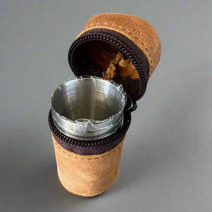 6 Shot glasses with leather holder