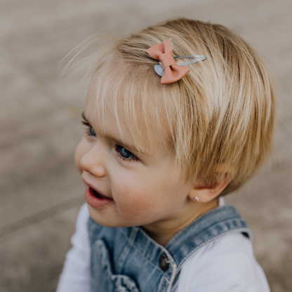 Leather Bow hair clips