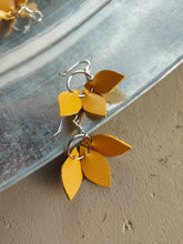 Load image into Gallery viewer, Three Leaves leather earring plain