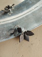 Load image into Gallery viewer, Three Leaves leather earring plain