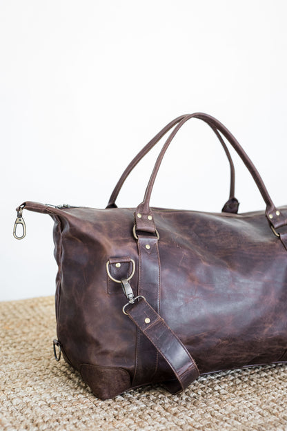 The Leather Weekender Duffel