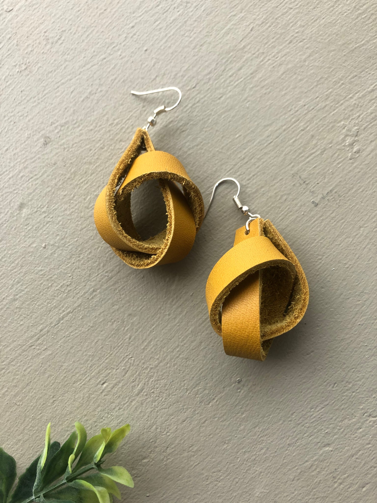 Knotted discount leather earrings