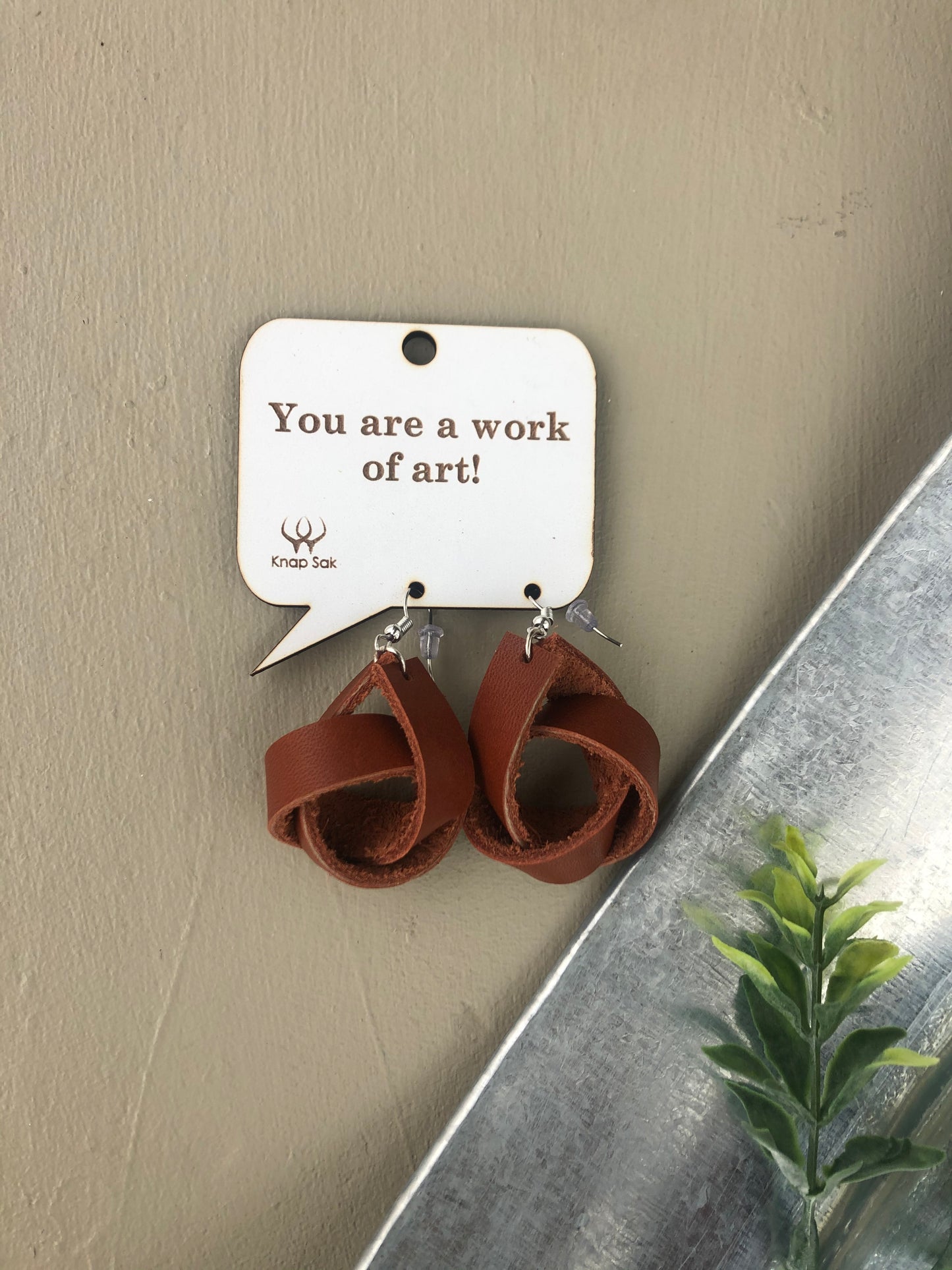 Leather Knot earring