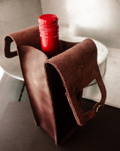 Wine bag leather/single