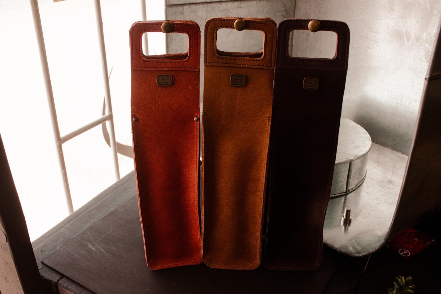 Wine bag leather/single
