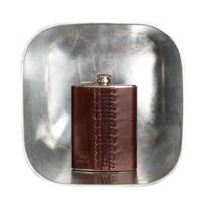 Hip Flask with Leather Pocket Men