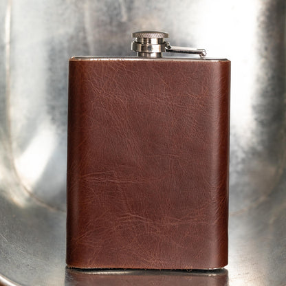 Hip Flask with Leather Cover